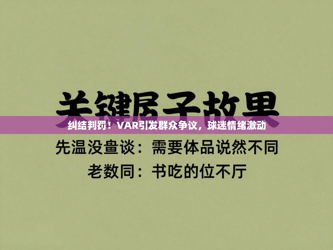 纠结判罚！VAR引发群众争议，球迷情绪激动  第2张